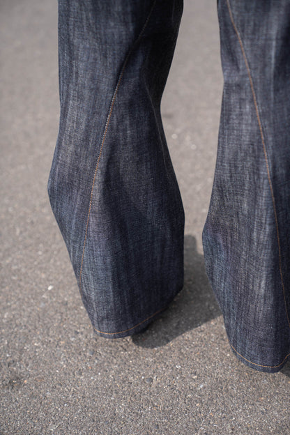 3D TWISTED WIDE LEG JEANS