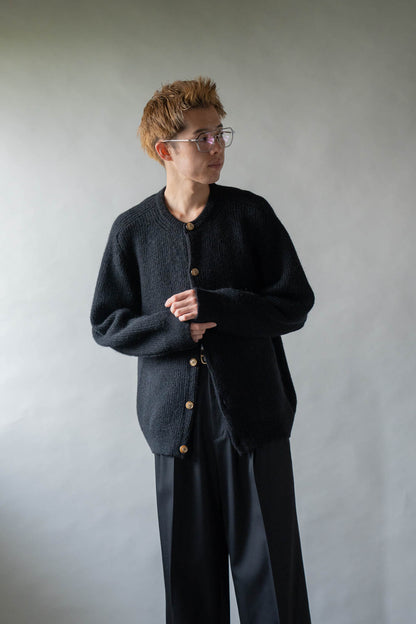 CREW-NECK KNIT CARDIGAN