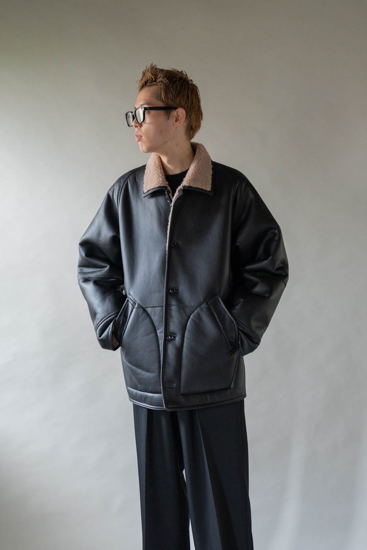 REVERSIBLE MOUTON BLOUSON
