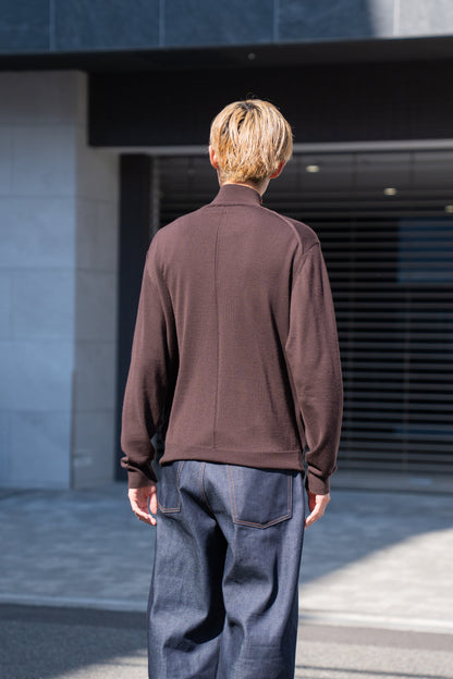 WOOL HIGH-NECK KNIT PULLOVER