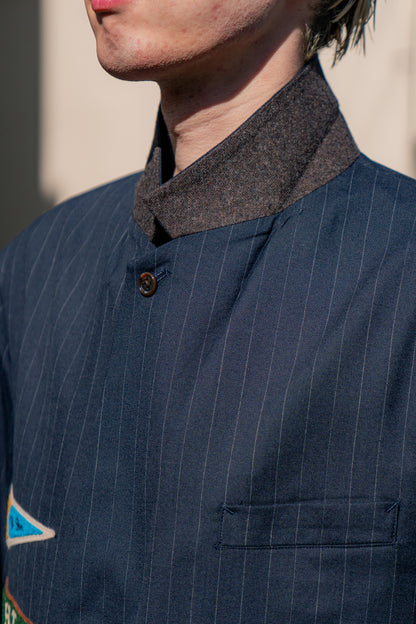 Pinstripe-pattern jacket