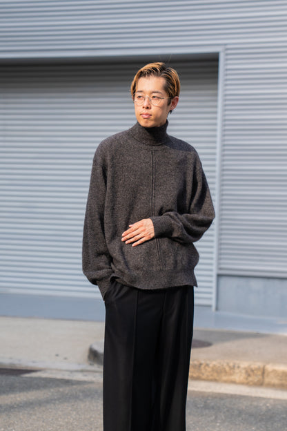WOOL/ALPACA KNIT LOOSE TURTLE NECK PO(ST.1295)