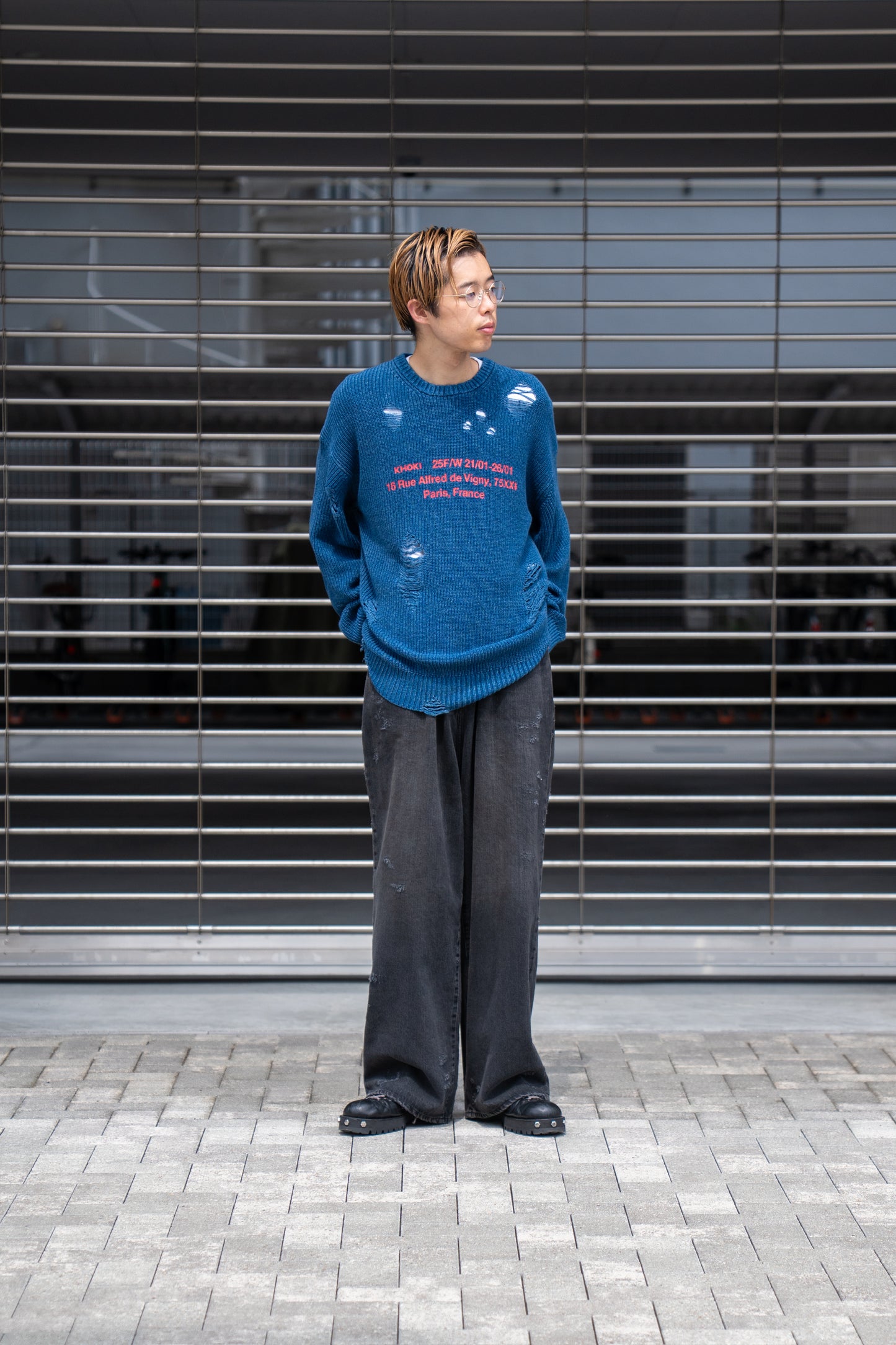 Indigo pullover knit