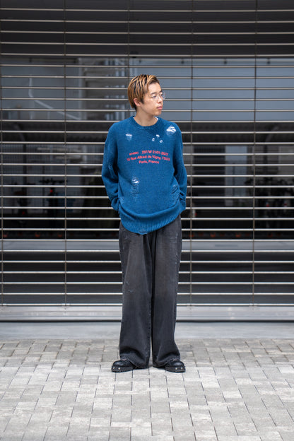 Indigo pullover knit