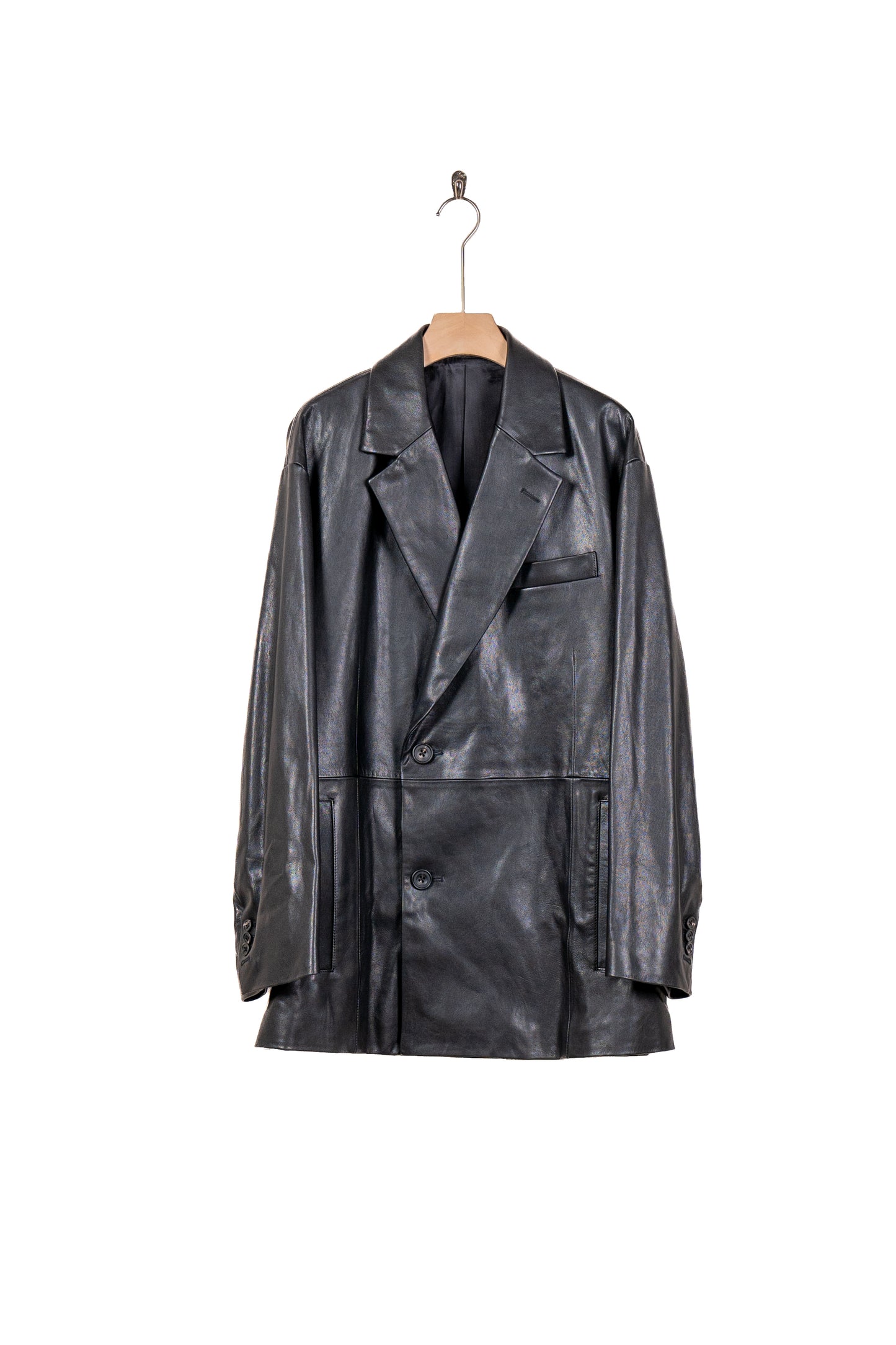 LEATHER DOUBLE BRESTED JACKET