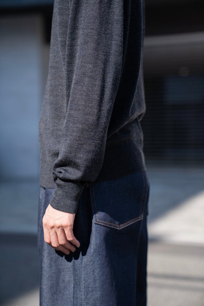 WOOL HIGH-NECK KNIT PULLOVER