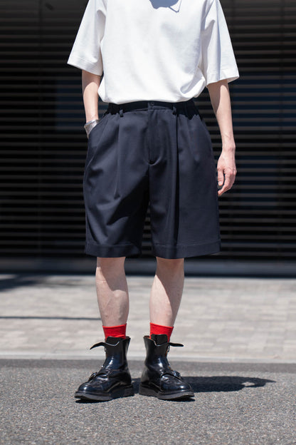 WOOL KERSEY WIDE EASY SHORT TROUSERS(ST.1436)