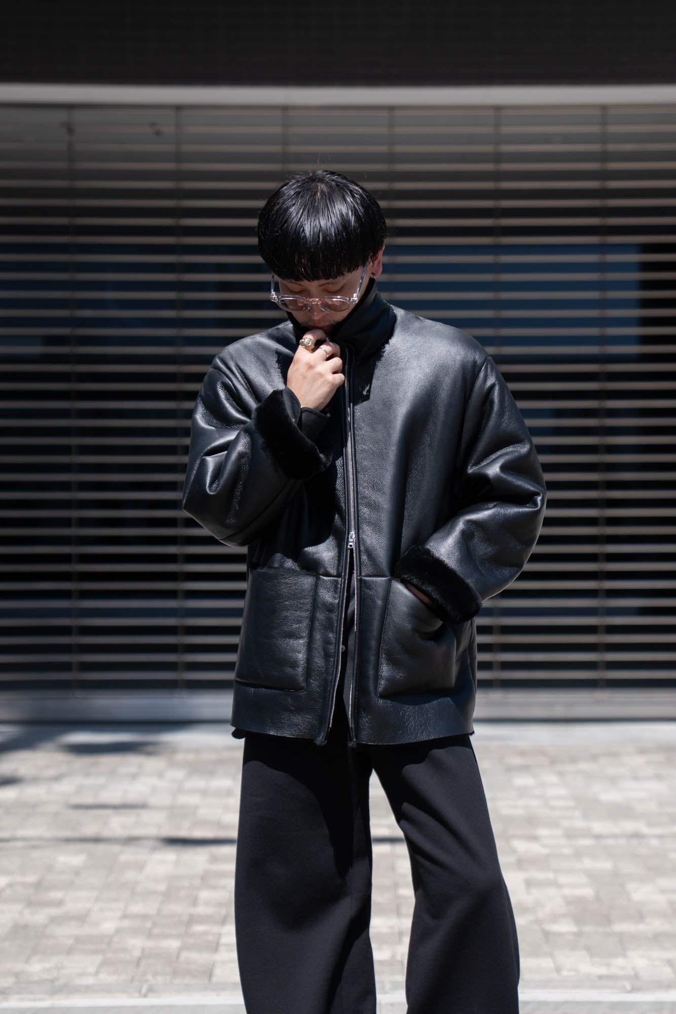 CUT-OFF MOUTON JACKET(ST.1222)