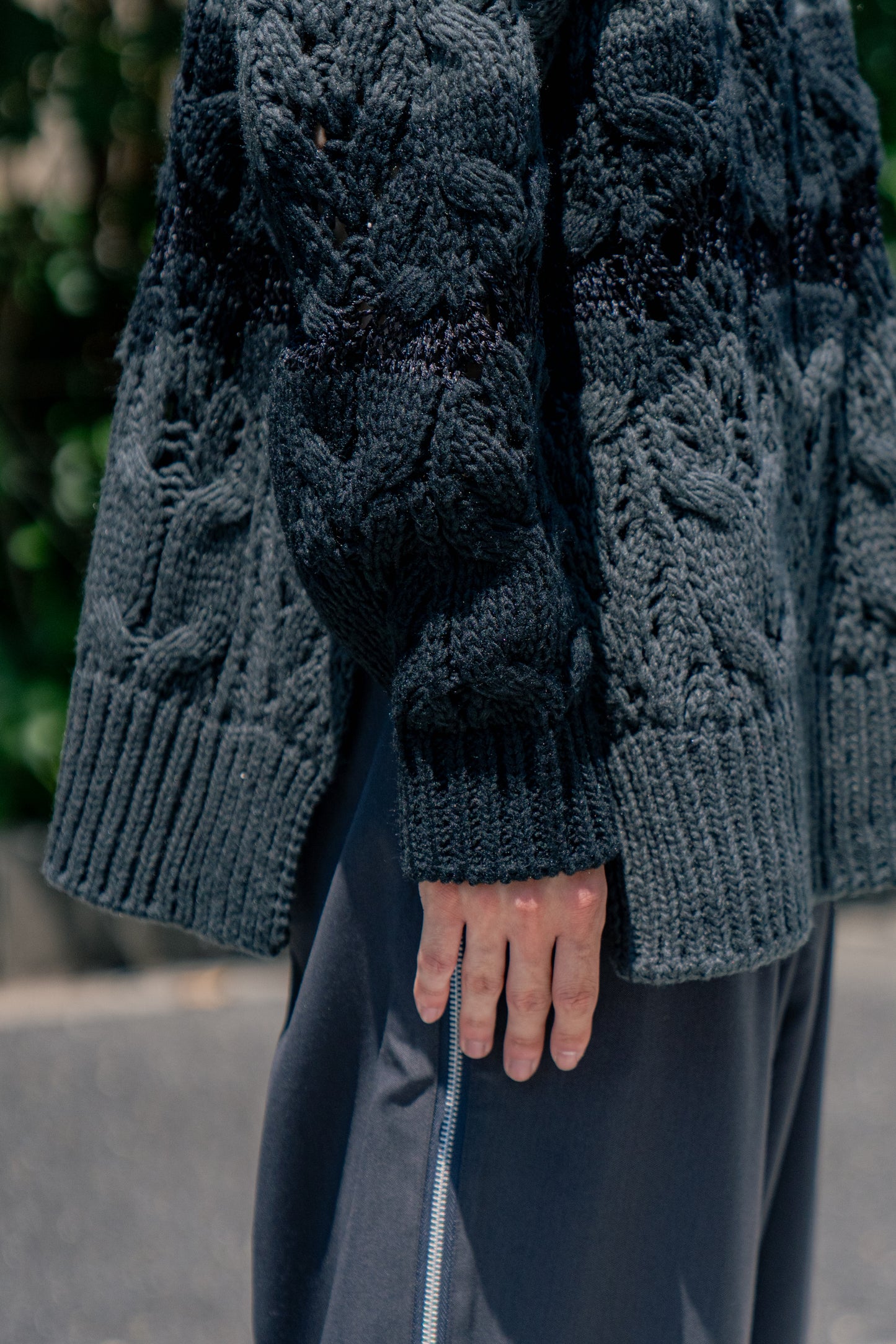 Wool cable knit sweater