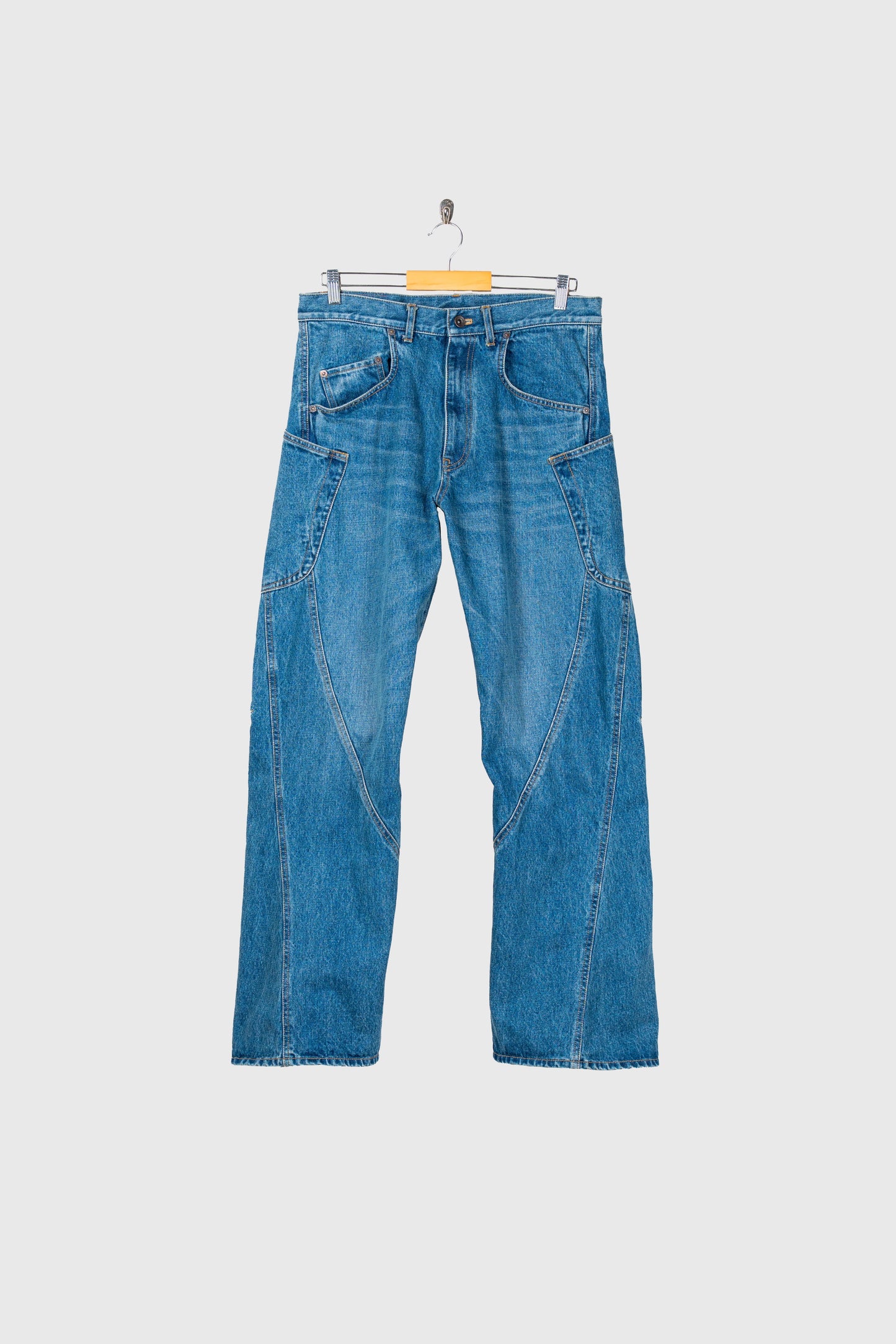 3D Cutting Denim Pants