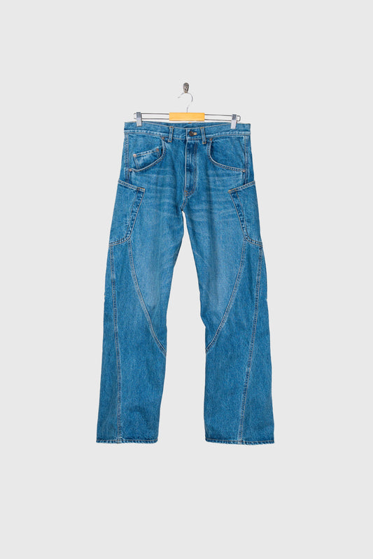 3D Cutting Denim Pants