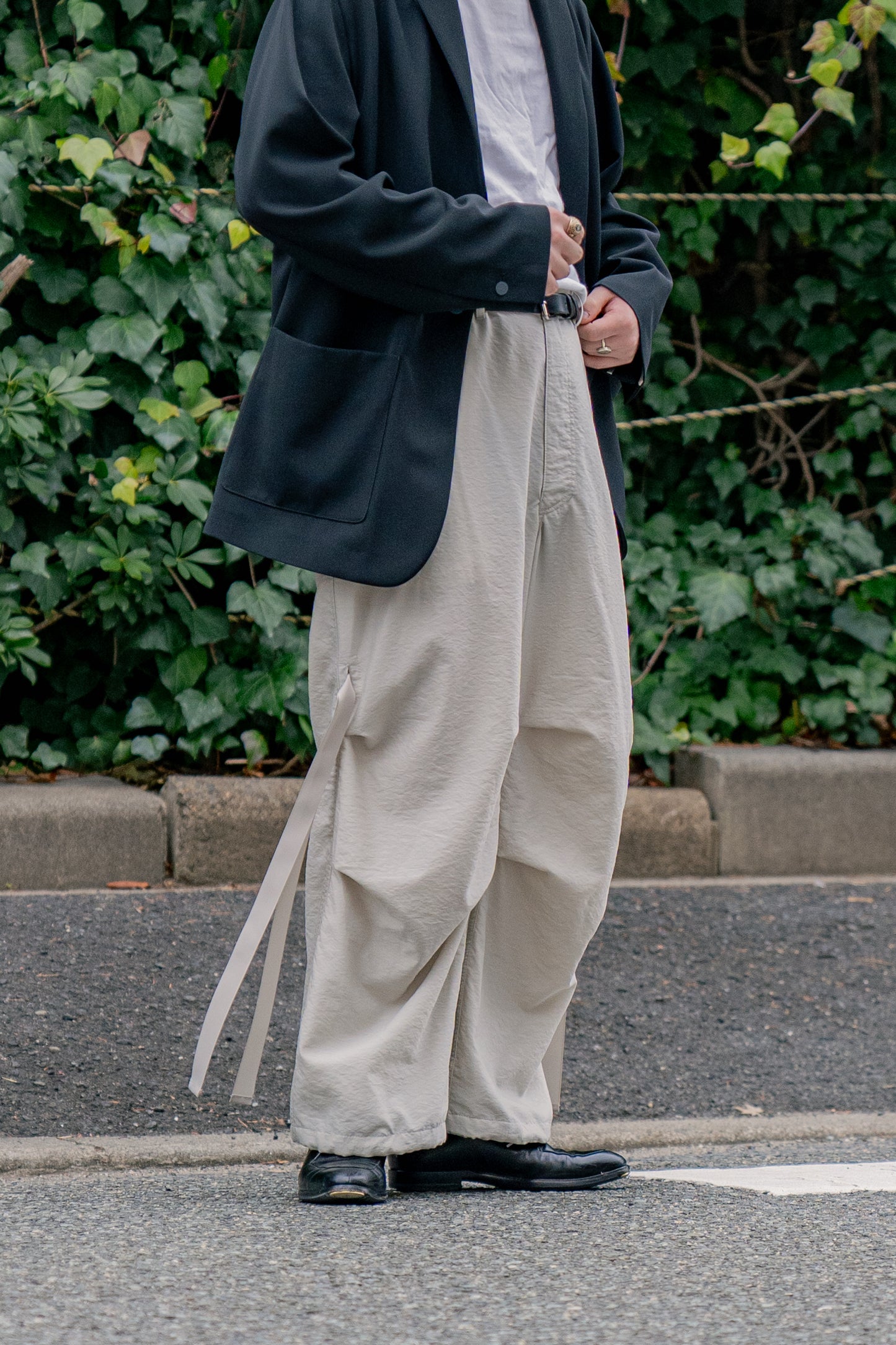 Wo/Ny poplin parachute pants