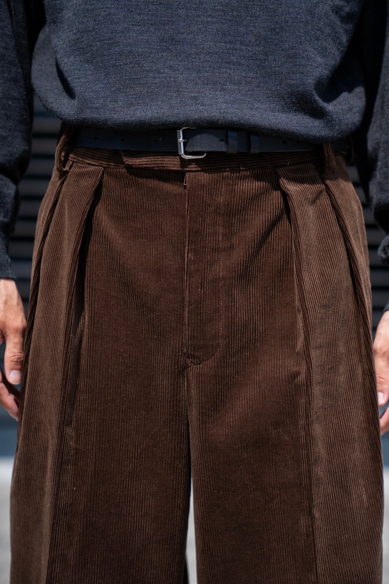 CORDUROY 2TUCK WIDE TROUSERS