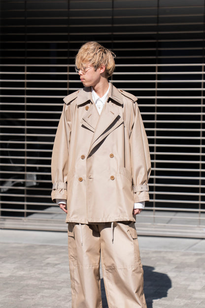 Giza cotton short trench coat