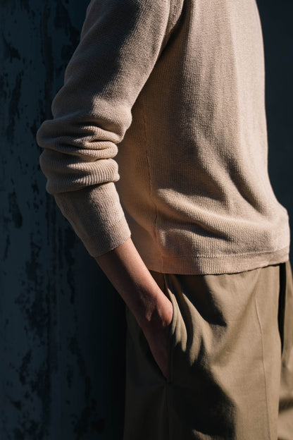 Roll Up Patched Knit in Marcerized Cotton