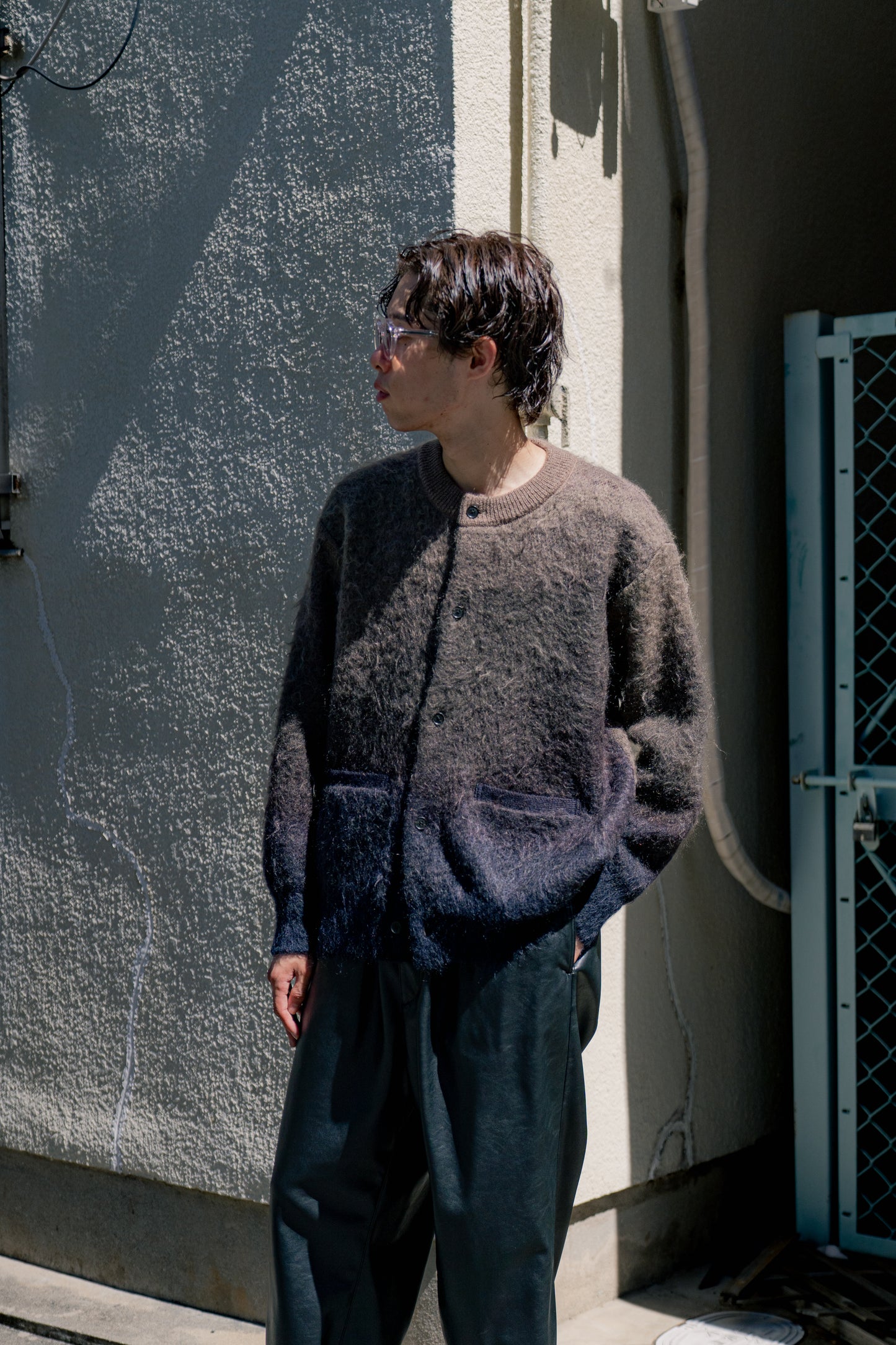 GRADATION MOHAIR KNIT CARDIGAN