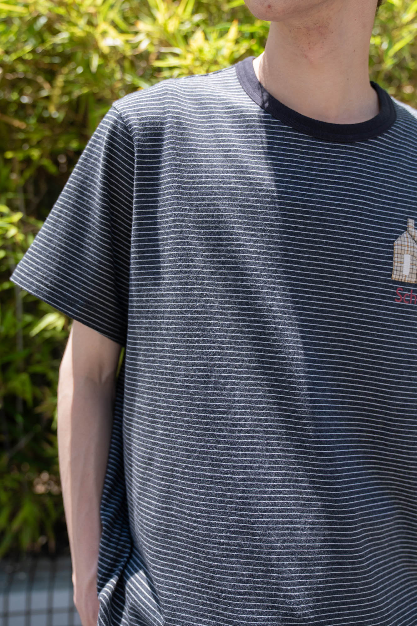 Hand-Embroidered Stripe T-Shirt