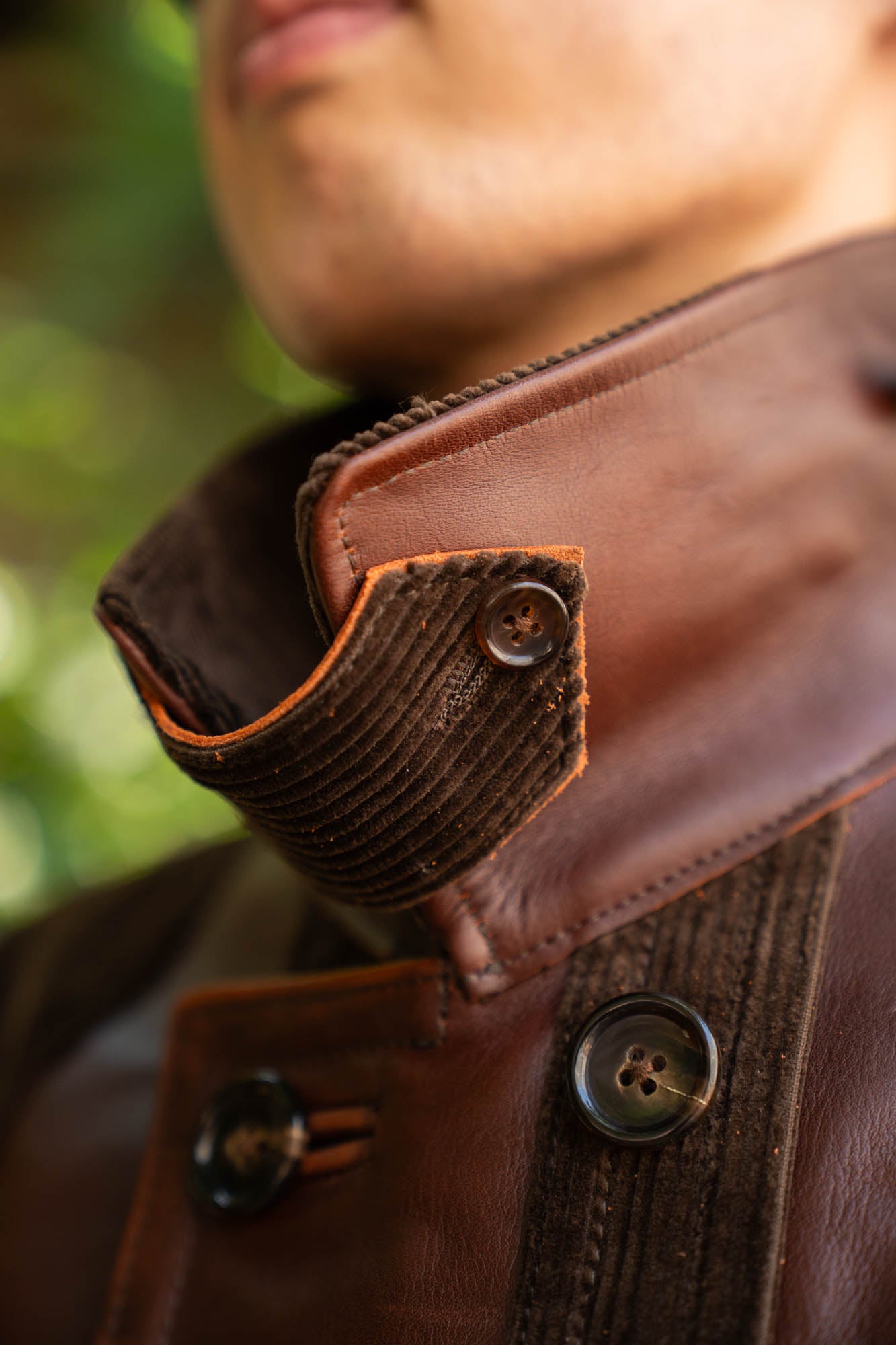 Combination leather jacket