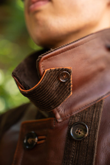 Combination leather jacket