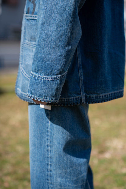 Hand-Embroidered Denim Coverall