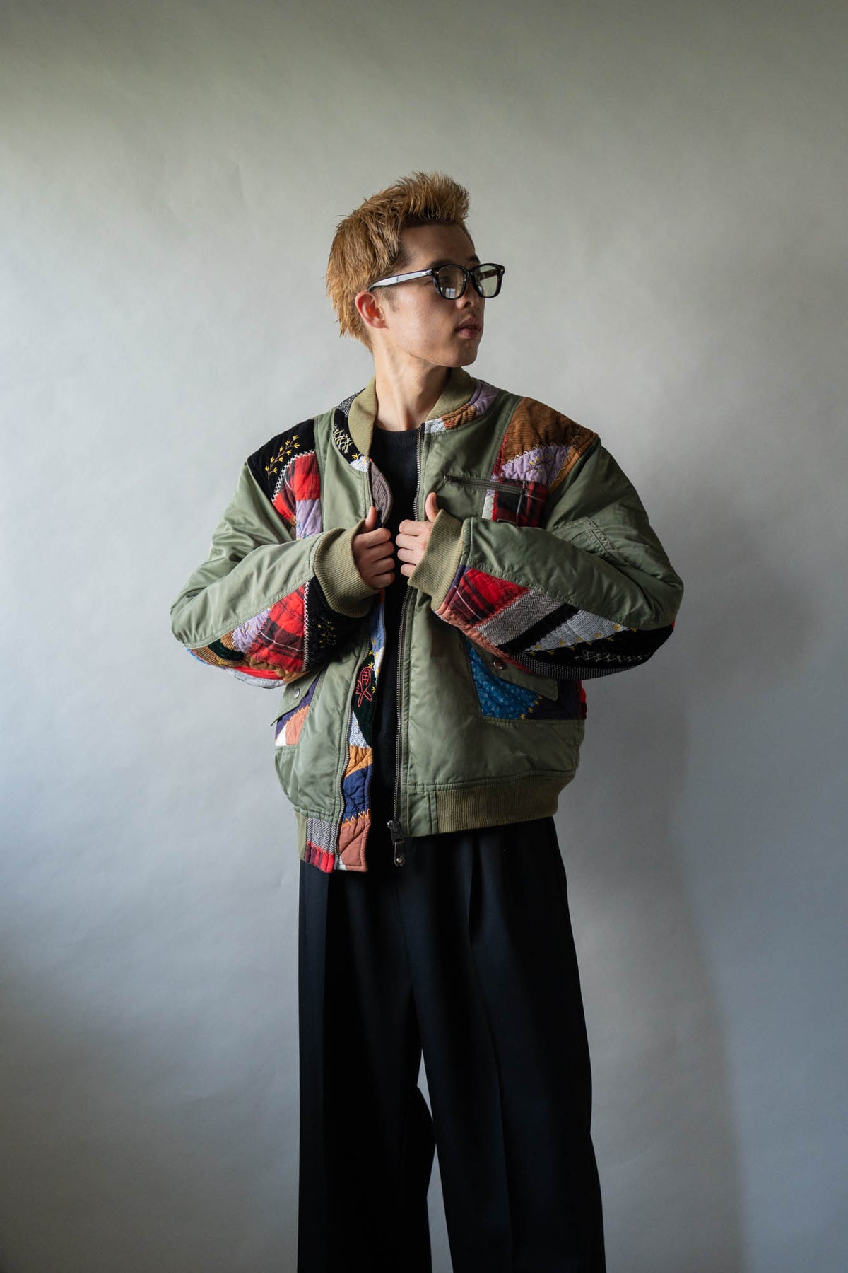 Quilt bomber jacket