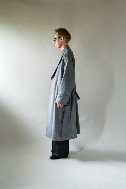 WOOL CASHMERE OVERSIZED PEAK LAPEL CHESTER COAT(ST.1533)