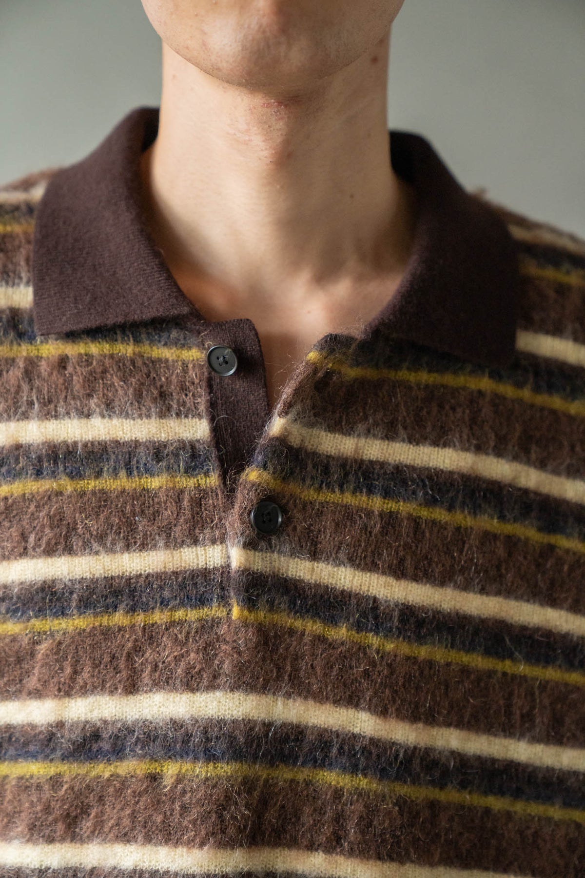 KID MOHAIR RIBBED KNIT POLO LS(ST.1647)