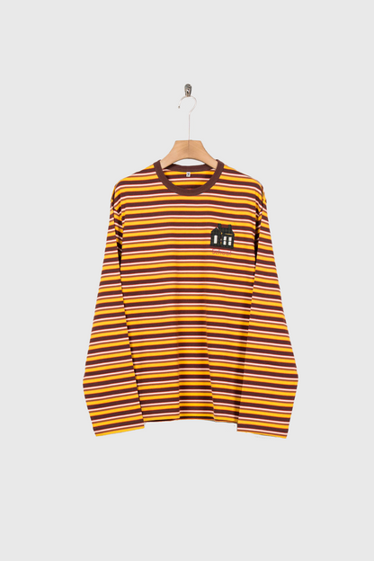 Hand-Embroidered Stripe Long Sleeve T-Shirt