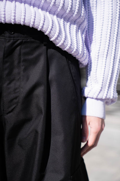 Giza cotton cargo tuck pants