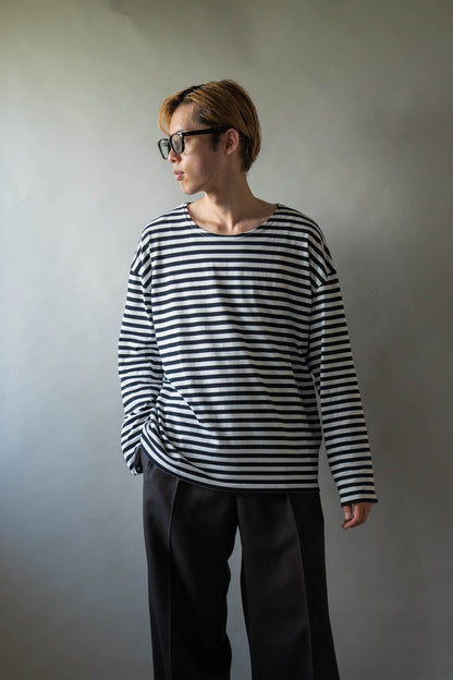 BORDER LONG T SHIRT