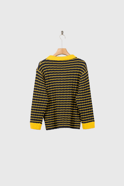 KNITTED CROPPED POLO SHIRT