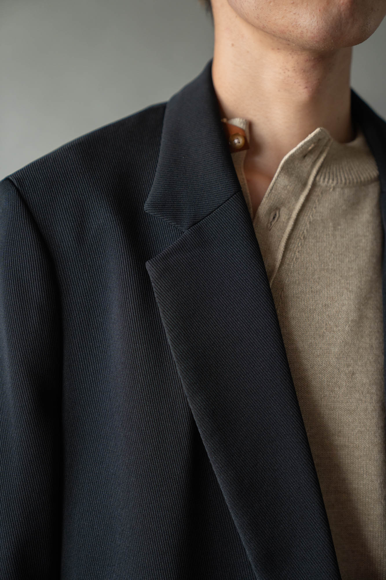 Double-breasted Jacket in Rayon Tricotine