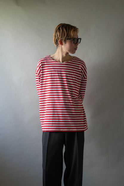 BORDER LONG T SHIRT