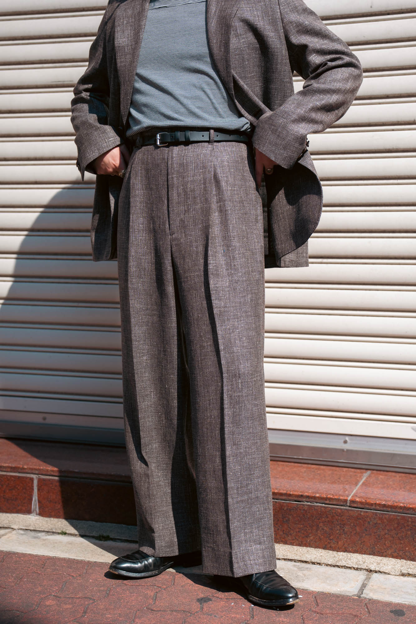 WOOL LINEN 1TUCK SLACKS