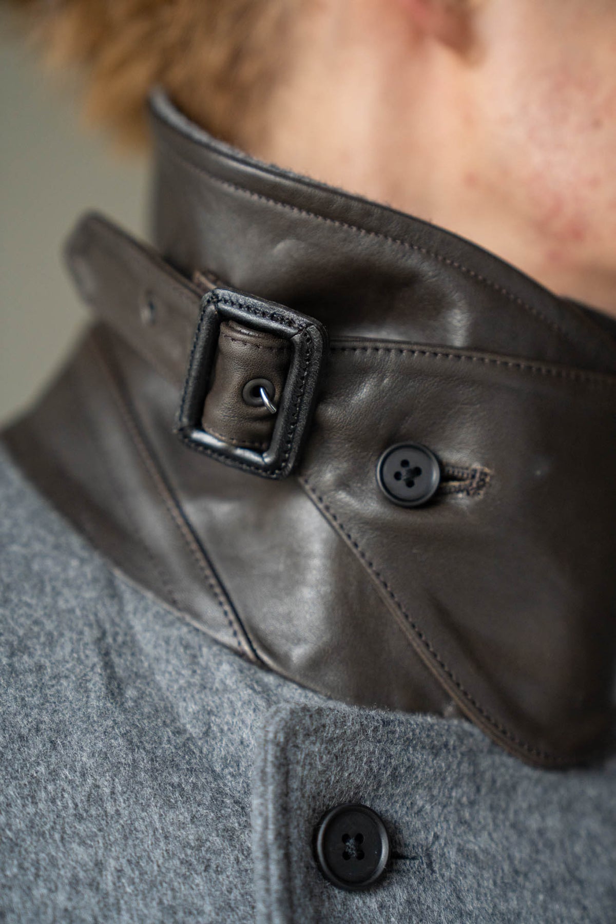 WOOL CASHMERE LAYERED COMBINATION COAT(ST.1539)