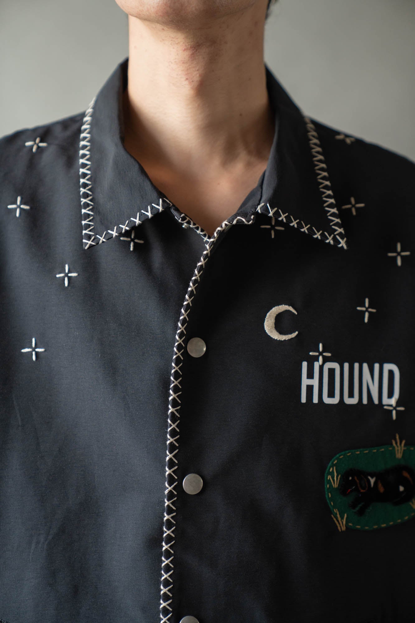 Cross-stitch coach jacket