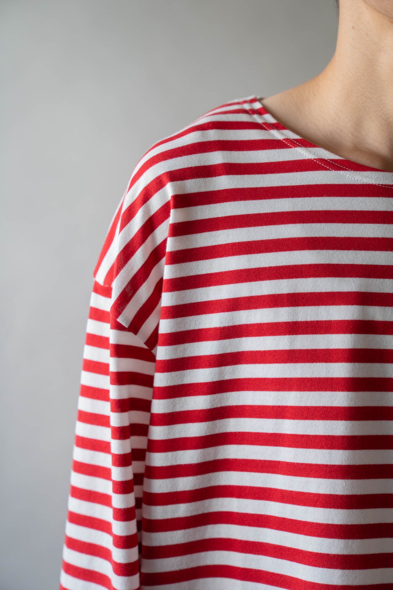 BORDER LONG T SHIRT