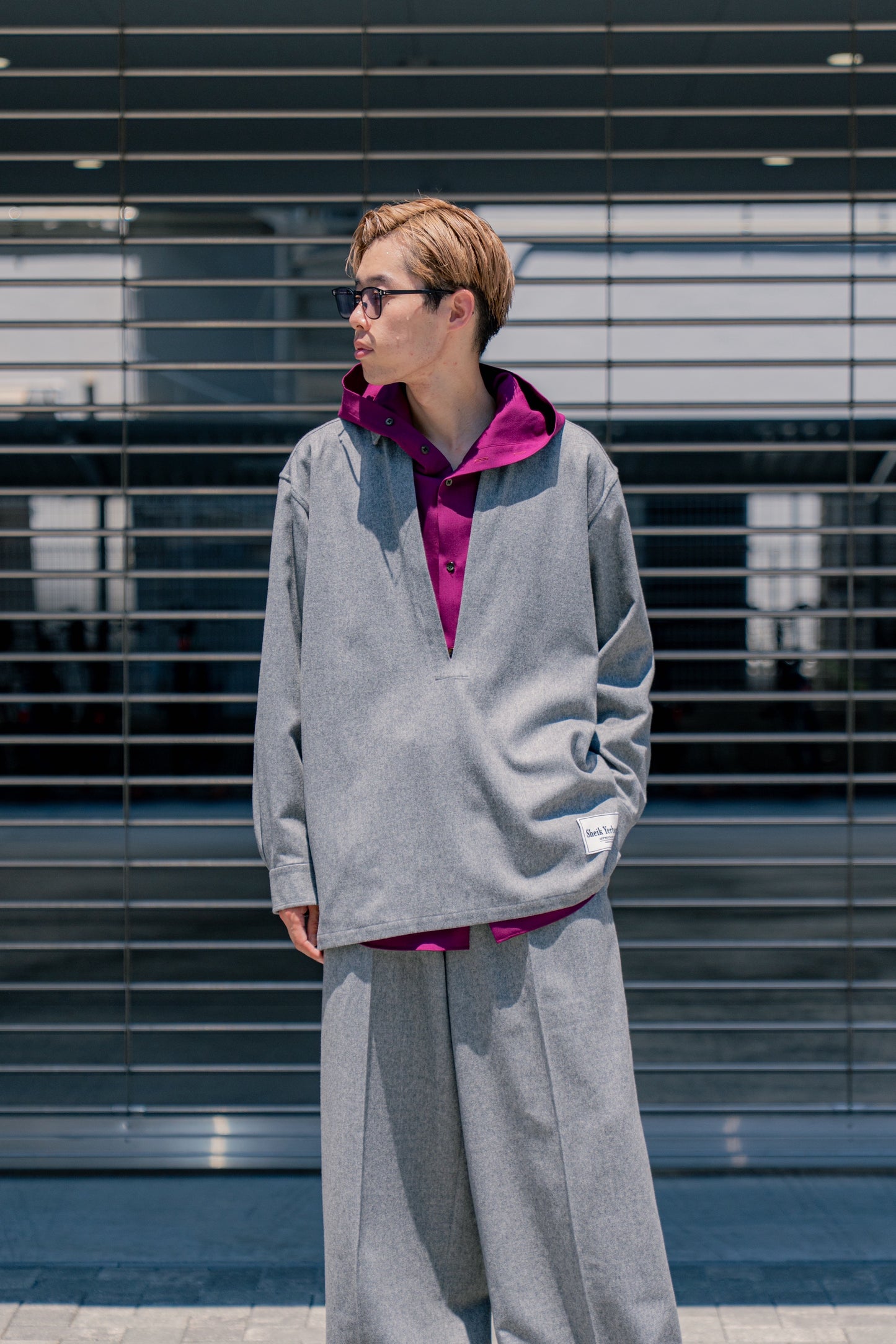 WOOL FRANNEL SKIPPER SHIRT