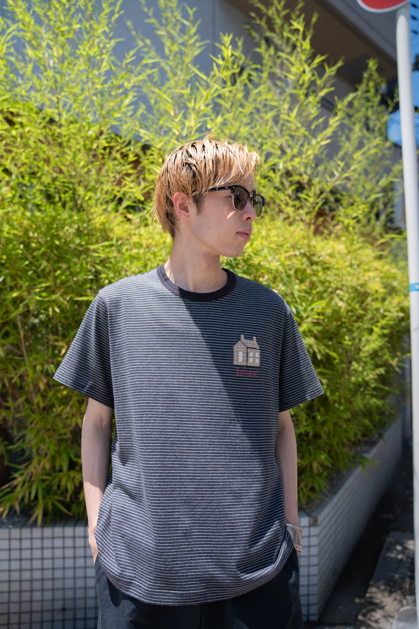 Hand-Embroidered Stripe T-Shirt