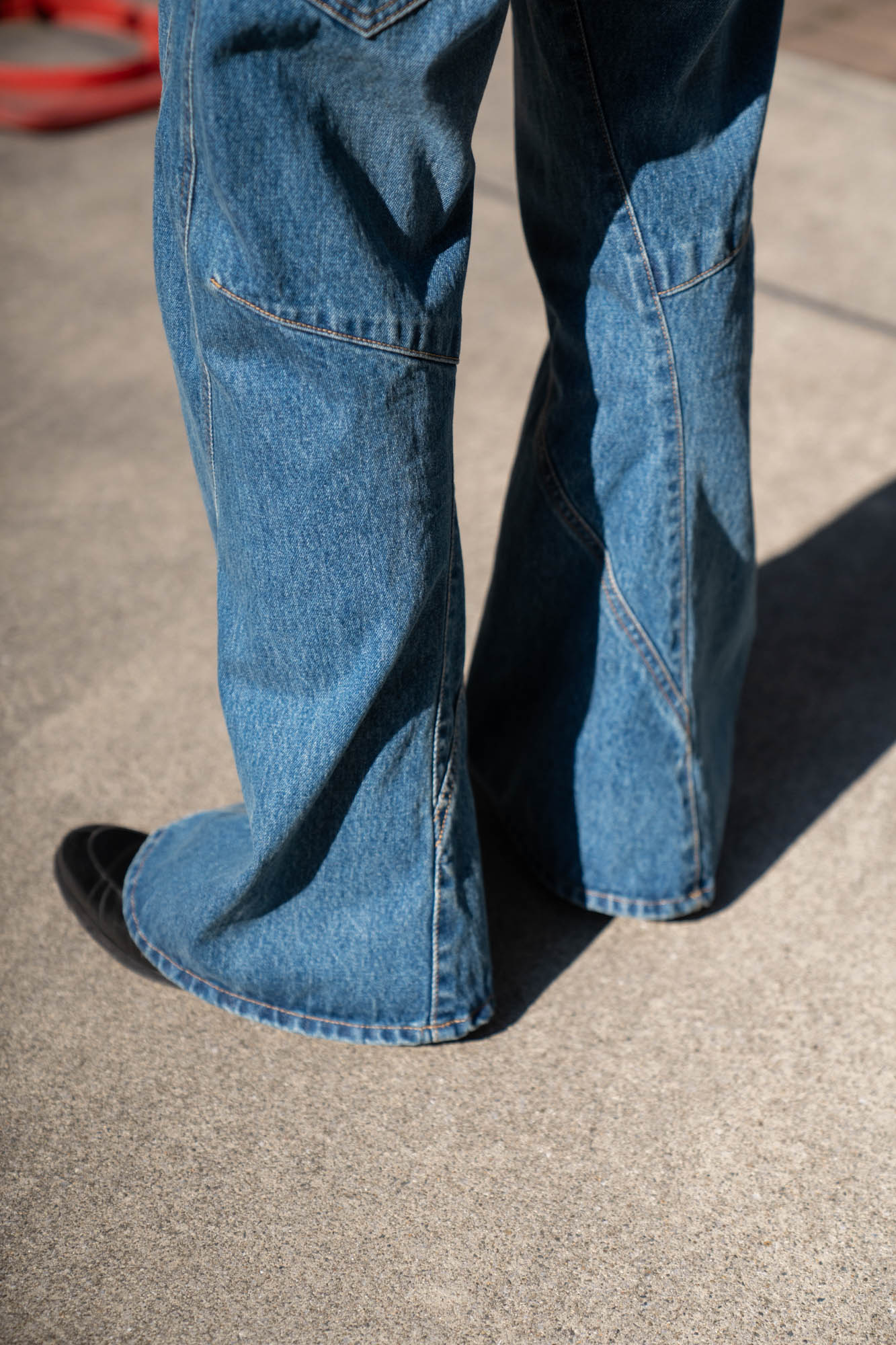 3D Cutting Denim Pants