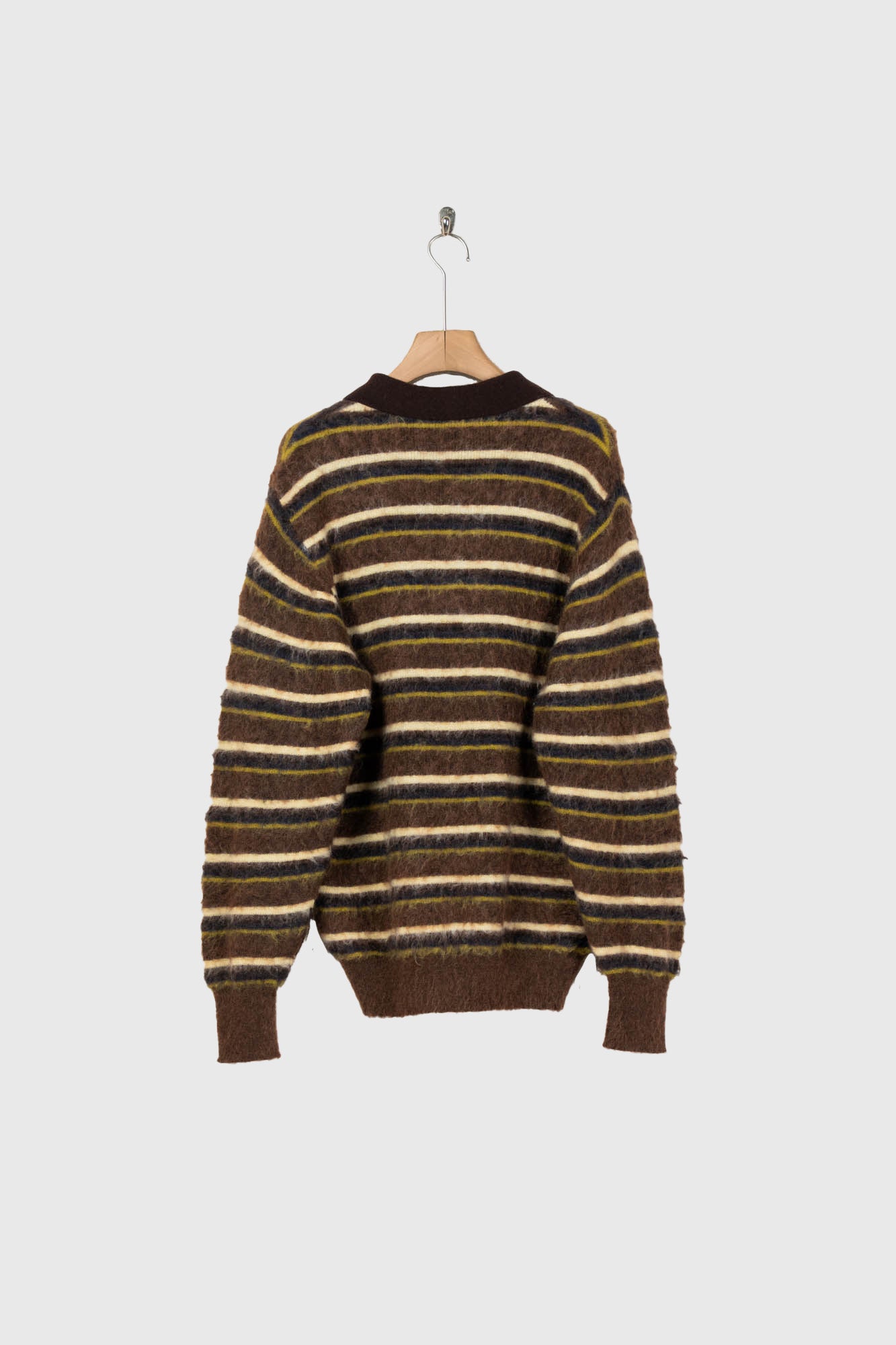 KID MOHAIR RIBBED KNIT POLO LS(ST.1647)