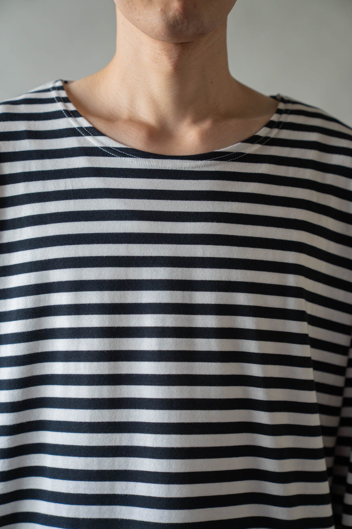 BORDER LONG T SHIRT