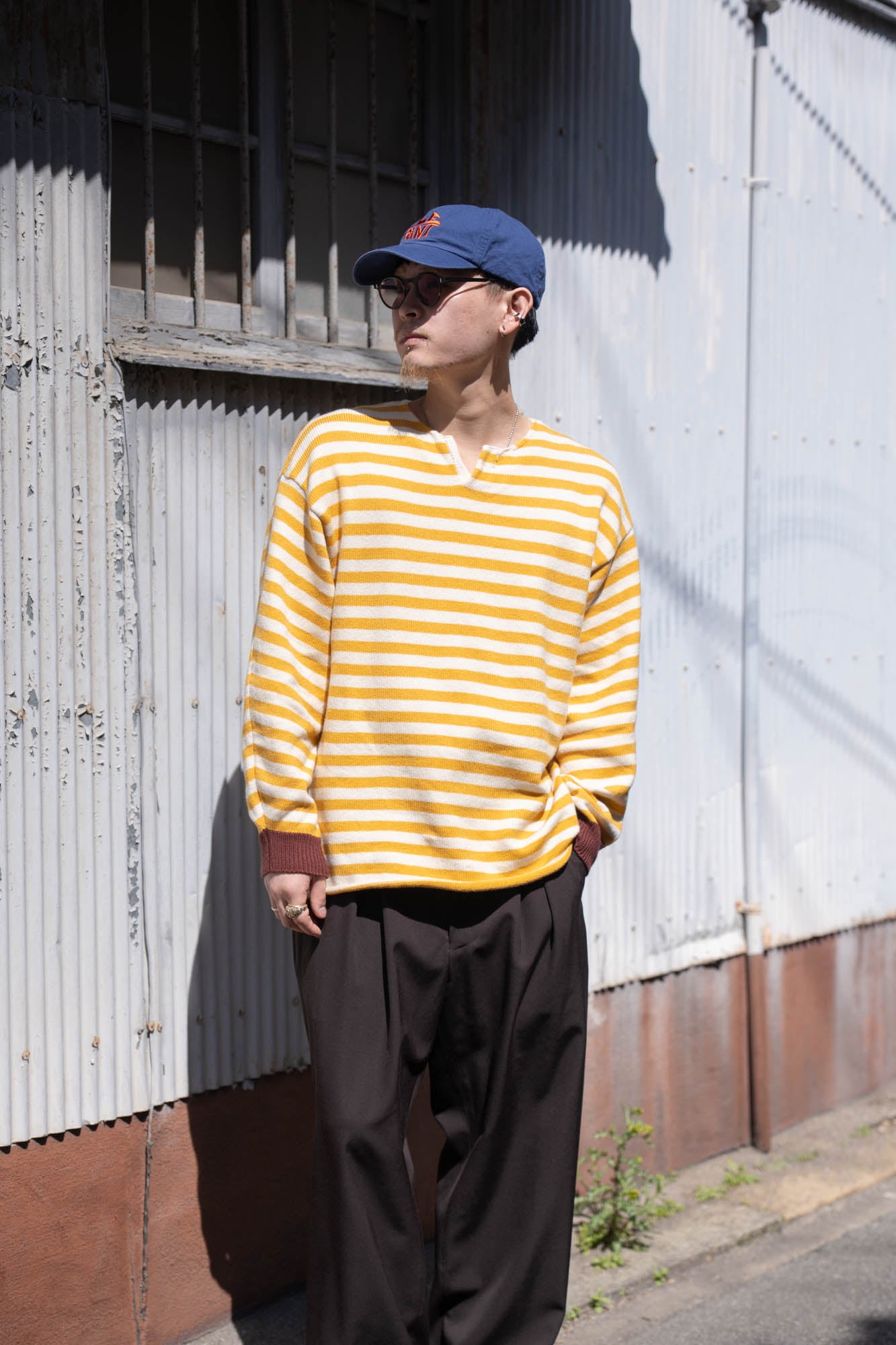 Cotton skipper border pullover