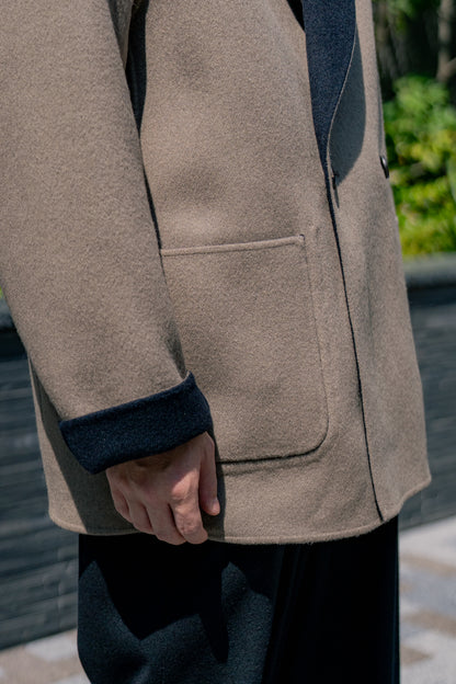 REVERSIBLE PEAK LAPEL JACKET