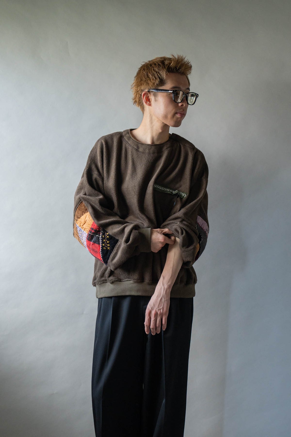 Quilt fleece pullover