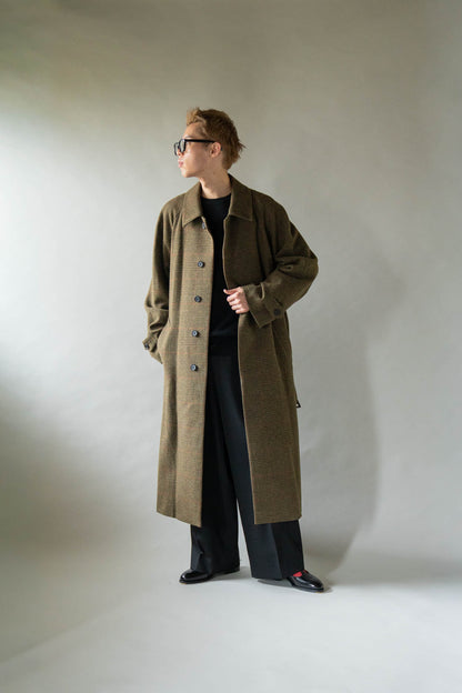 BRITISH TWEED RAGLAN SLEEVE BALMACAAN COAT(ST.1536)
