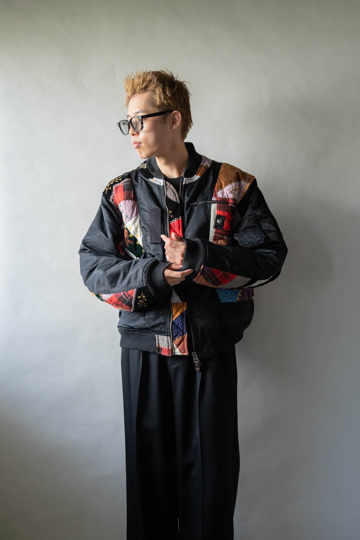 Quilt bomber jacket