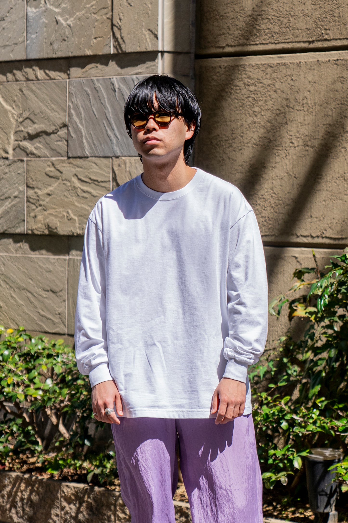 MIDDLEWEGHIT COTTON CASHMERE LONG SLEEVE TEE