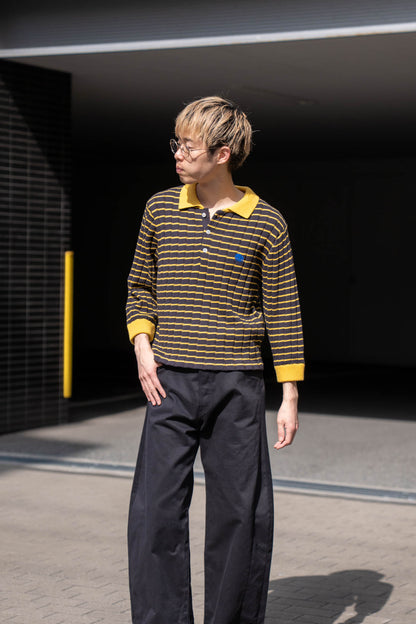 KNITTED CROPPED POLO SHIRT