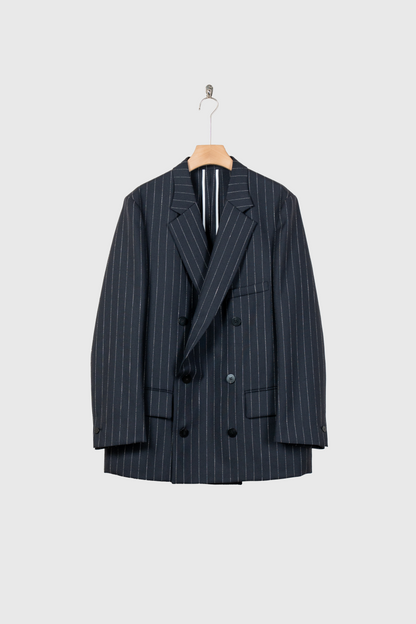DOUBLE BREASTED JACKET IN WOOL PINSTRIPE